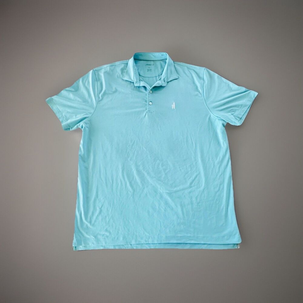 johnnie-o Performance Polo Shirt Men's XL Barbados Blue Golf Surf Logo